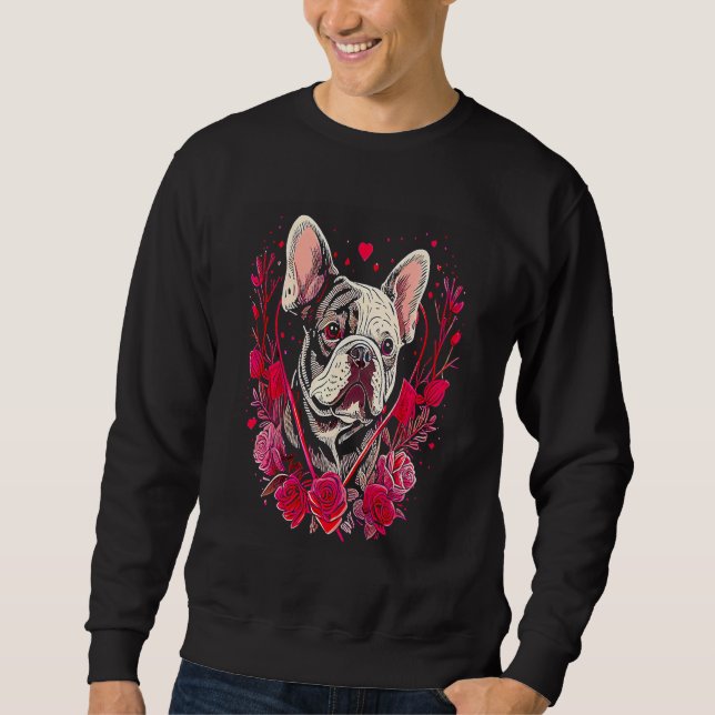 Sweatshirt Valentine's day  French Bulldog Dog Valentine  25 (Devant)