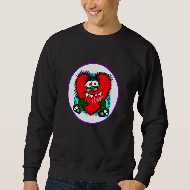 Sweatshirt Valentine's Day hearts monster  9 (Devant)