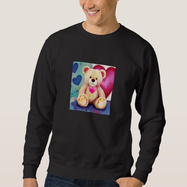 Sweatshirt Valentine's Day Love Heart Bear Teddy Girlfriend F (Devant)