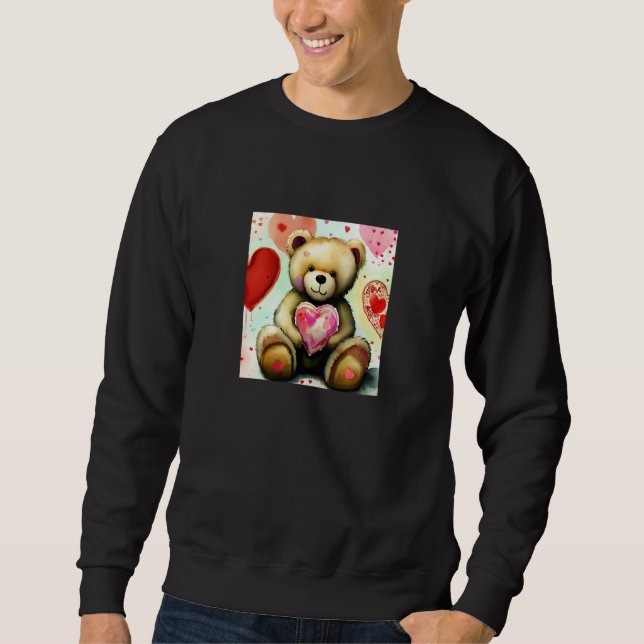 Sweatshirt Valentine's Day Love Heart Bear Teddy Girlfriend F (Devant)