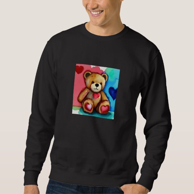 Sweatshirt Valentine's Day Love Heart Bear Teddy Girlfriend F (Devant)