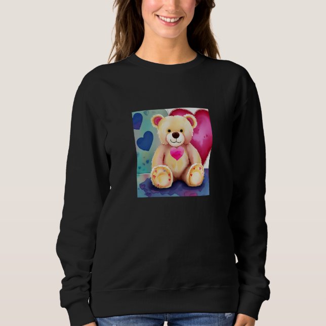 Sweatshirt Valentine's Day Love Heart Bear Teddy Girlfriend F (Devant)