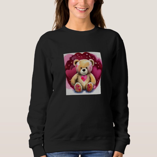 Sweatshirt Valentine's Day Love Heart Bear Teddy Girlfriend F (Devant)