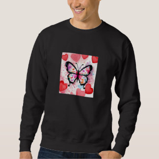 Sweatshirt Valentine's Day Love Heart Butterfly Girlfriend Fi