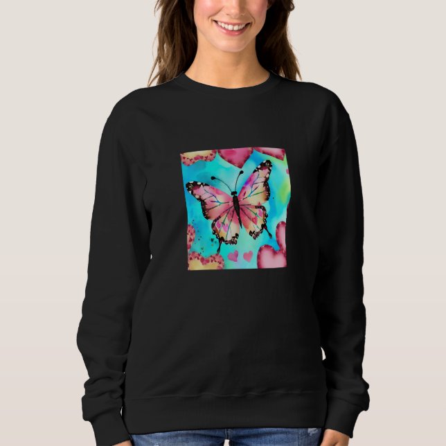 Sweatshirt Valentine's Day Love Heart Butterfly Girlfriend Fi (Devant)