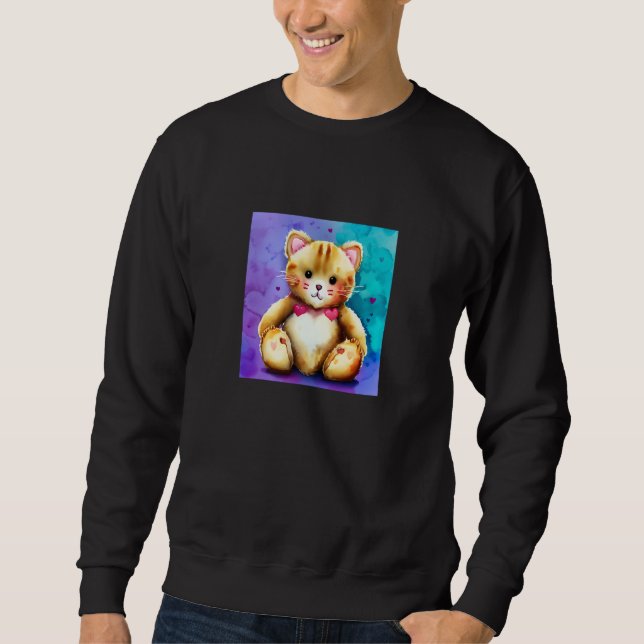 Sweatshirt Valentine's Day Love Heart Cat Teddy Girlfriend Fi (Devant)