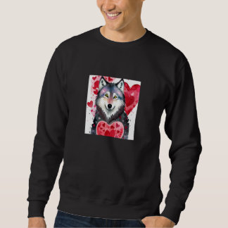 Sweatshirt Valentine's Day Love Heart Cute Wolf Girlfriend Fi