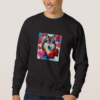 Sweatshirt Valentine's Day Love Heart Cute Wolf Girlfriend Fi