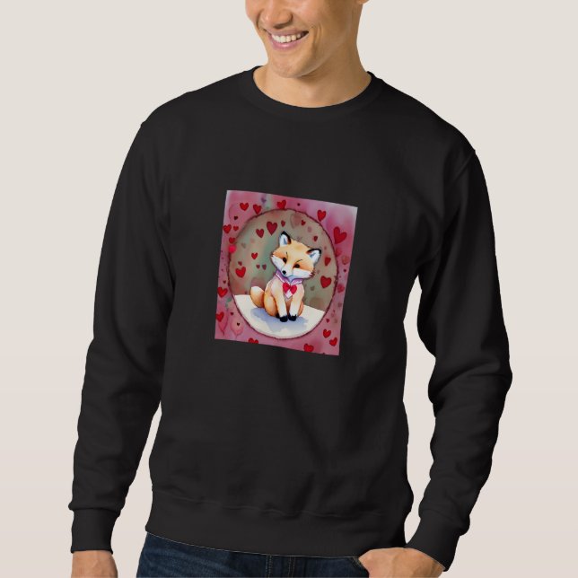 Sweatshirt Valentine's Day Love Heart Fox Teddy Girlfriend Fi (Devant)