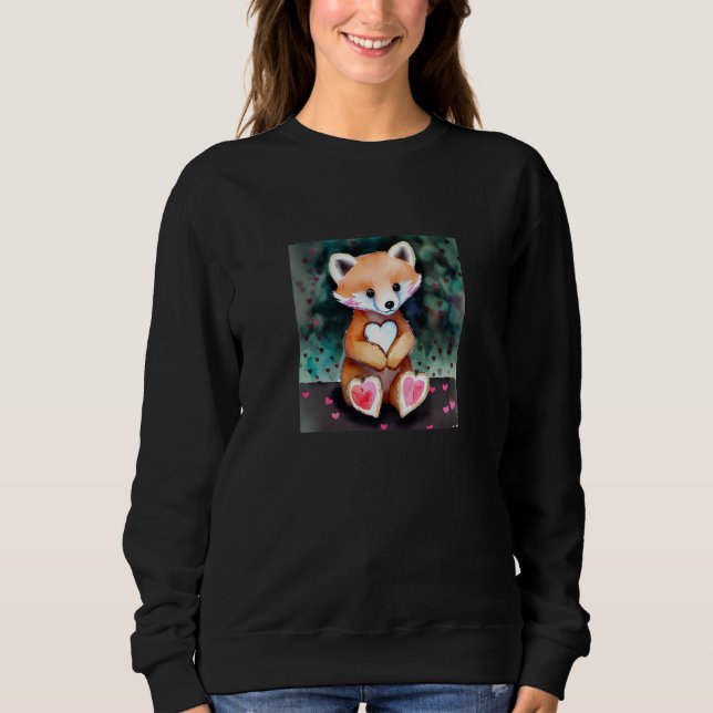 Sweatshirt Valentine's Day Love Heart Fox Teddy Girlfriend Fi (Devant)