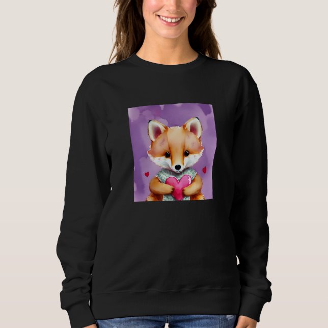 Sweatshirt Valentine's Day Love Heart Fox Teddy Girlfriend Fi (Devant)