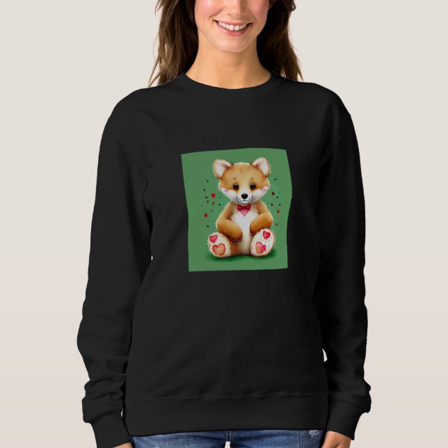 Sweatshirt Valentine's Day Love Heart Fox Teddy Girlfriend Fi (Devant)