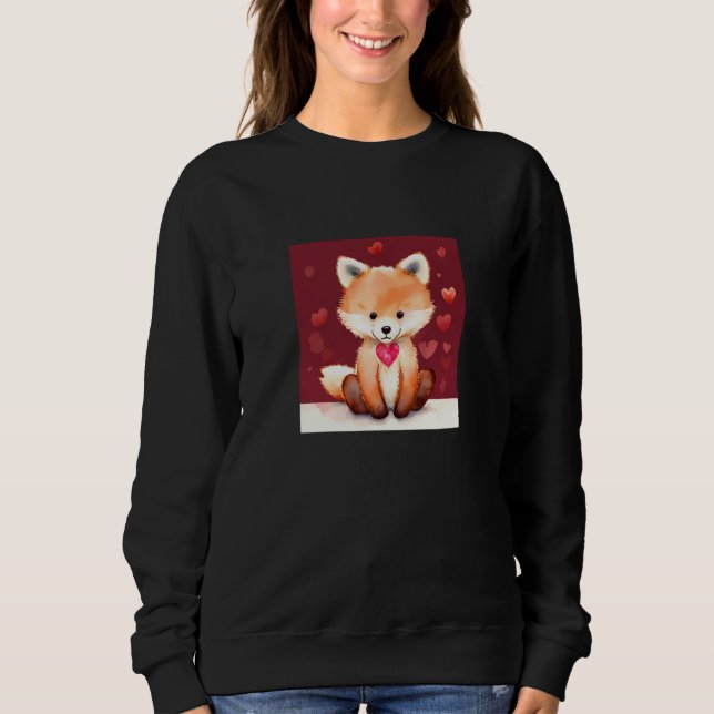 Sweatshirt Valentine's Day Love Heart Fox Teddy Girlfriend Fi (Devant)