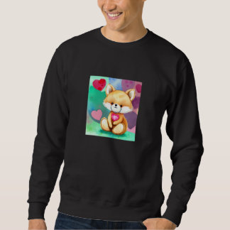 Sweatshirt Valentine's Day Love Heart Fox Teddy Girlfriend Fi