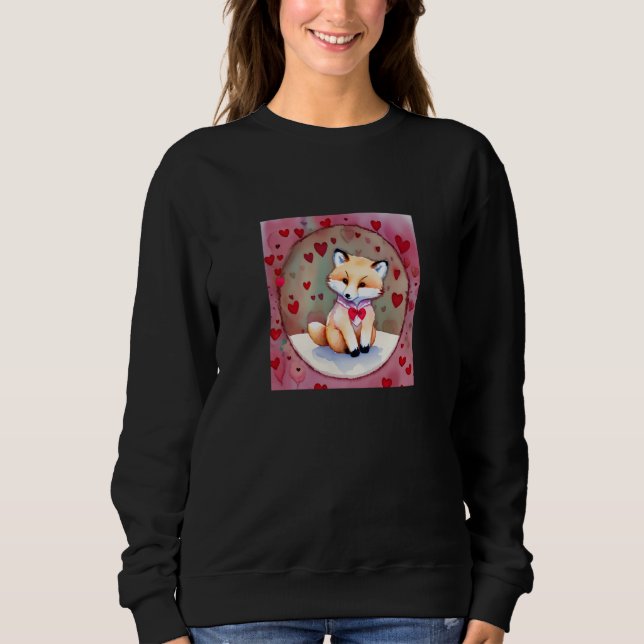 Sweatshirt Valentine's Day Love Heart Fox Teddy Girlfriend Fi (Devant)