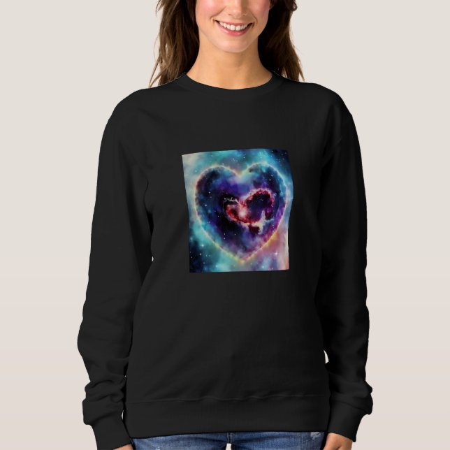 Sweatshirt Valentine's Day Love Heart Galaxy Girlfriend Fianc (Devant)