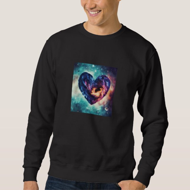 Sweatshirt Valentine's Day Love Heart Galaxy Girlfriend Fianc (Devant)