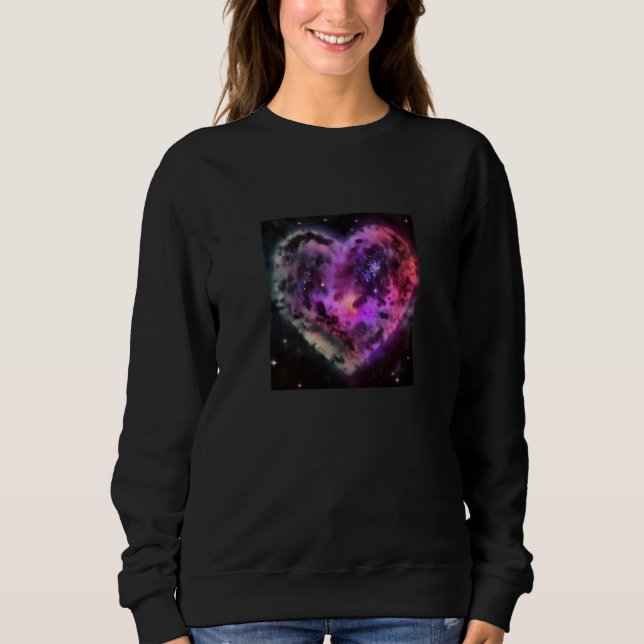 Sweatshirt Valentine's Day Love Heart Galaxy Girlfriend Fianc (Devant)