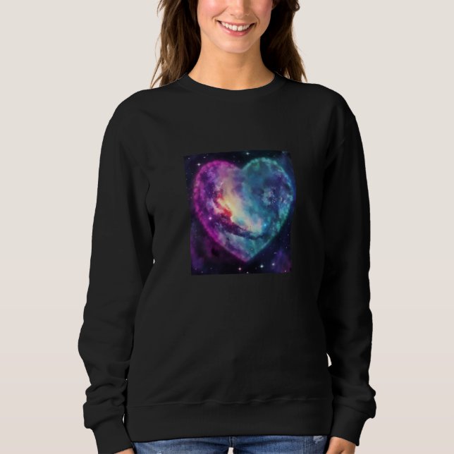 Sweatshirt Valentine's Day Love Heart Galaxy Girlfriend Fianc (Devant)