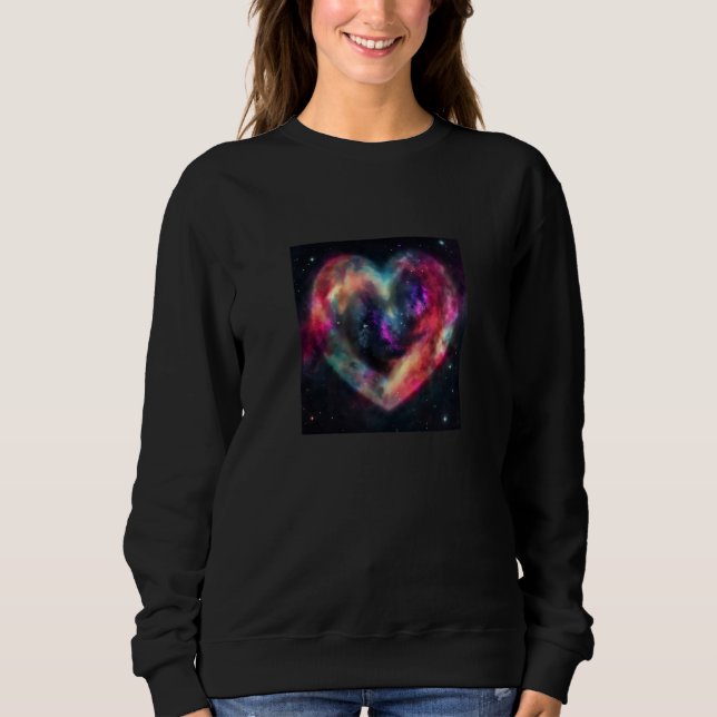 Sweatshirt Valentine's Day Love Heart Galaxy Girlfriend Fianc (Devant)