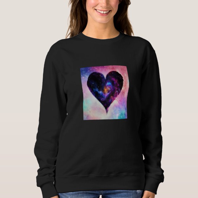 Sweatshirt Valentine's Day Love Heart Galaxy Girlfriend Fianc (Devant)