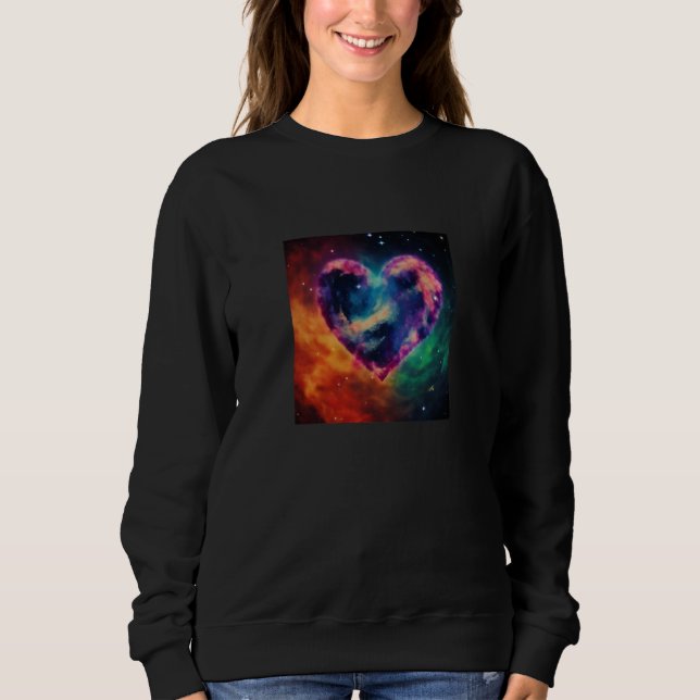 Sweatshirt Valentine's Day Love Heart Galaxy Girlfriend Fianc (Devant)