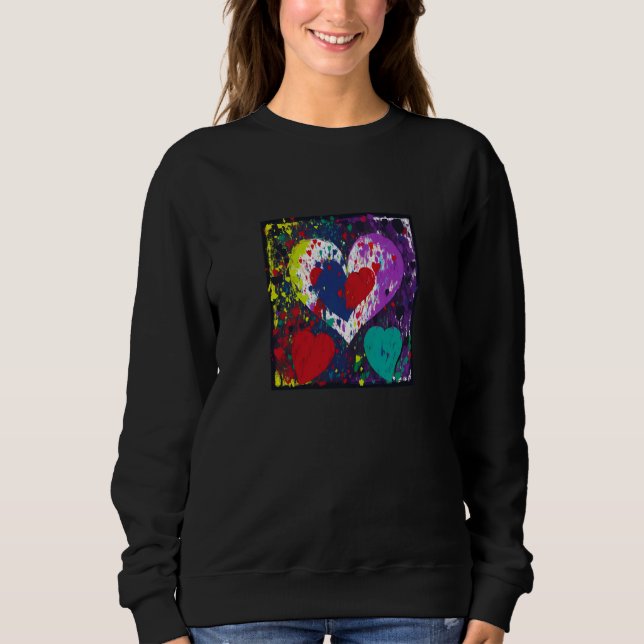 Sweatshirt Valentine's Day Love Heart Girlfriend Fiancée Wife (Devant)