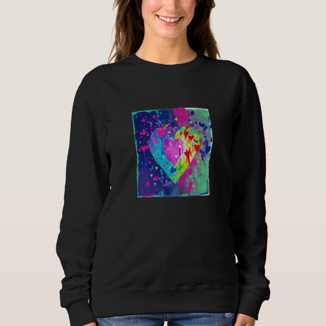 Sweatshirt Valentine's Day Love Heart Girlfriend Fiancée Wife (Devant)