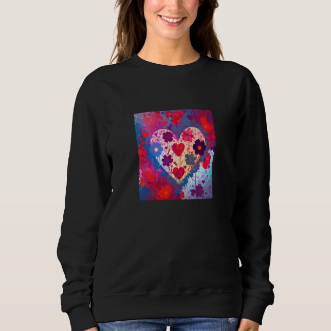 Sweatshirt Valentine's Day Love Heart Girlfriend Fiancée Wife (Devant)