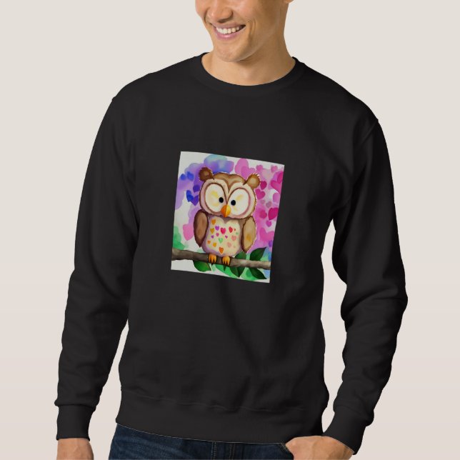 Sweatshirt Valentine's Day Love Heart Owl Teddy Girlfriend Fi (Devant)