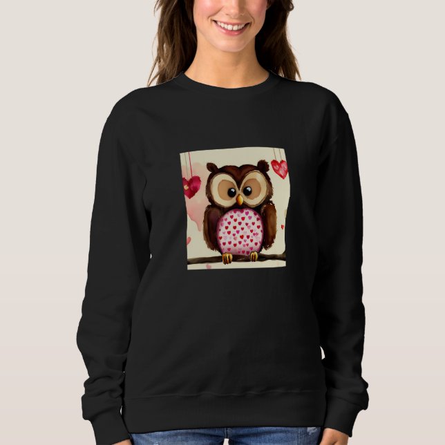Sweatshirt Valentine's Day Love Heart Owl Teddy Girlfriend Fi (Devant)