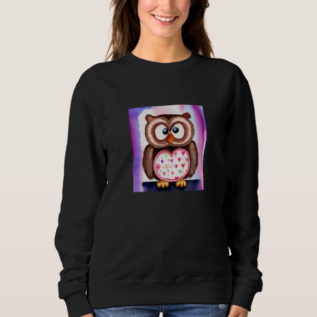 Sweatshirt Valentine's Day Love Heart Owl Teddy Girlfriend Fi (Devant)