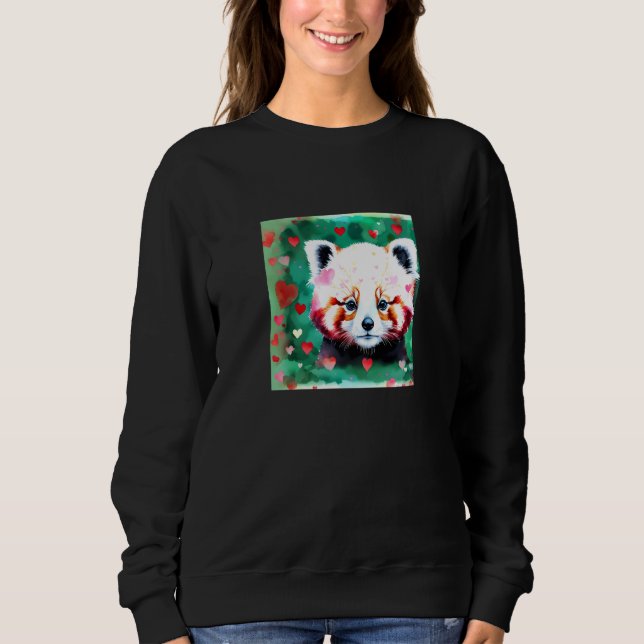 Sweatshirt Valentine's Day Love Heart Red Panda Girlfriend Fi (Devant)