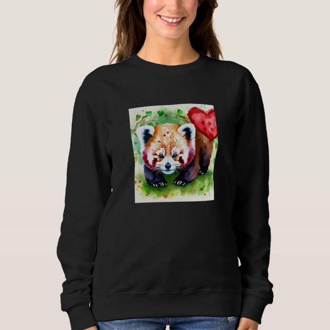Sweatshirt Valentine's Day Love Heart Red Panda Girlfriend Fi (Devant)