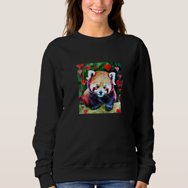 Sweatshirt Valentine's Day Love Heart Red Panda Girlfriend Fi (Devant)
