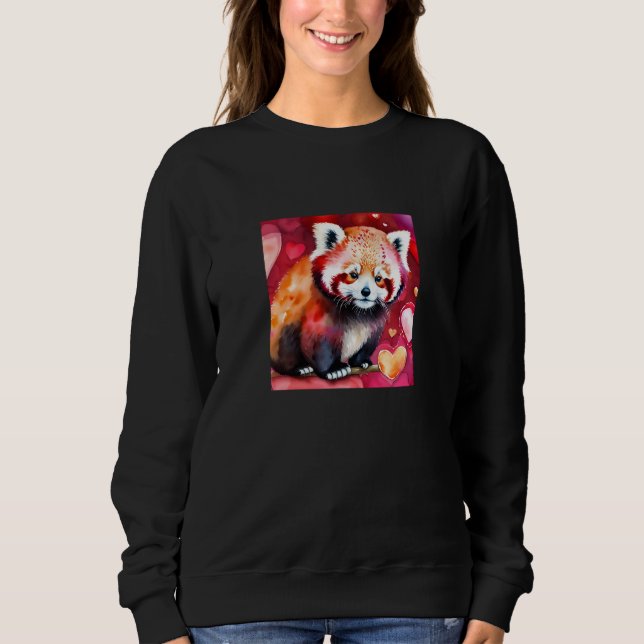 Sweatshirt Valentine's Day Love Heart Red Panda Girlfriend Fi (Devant)