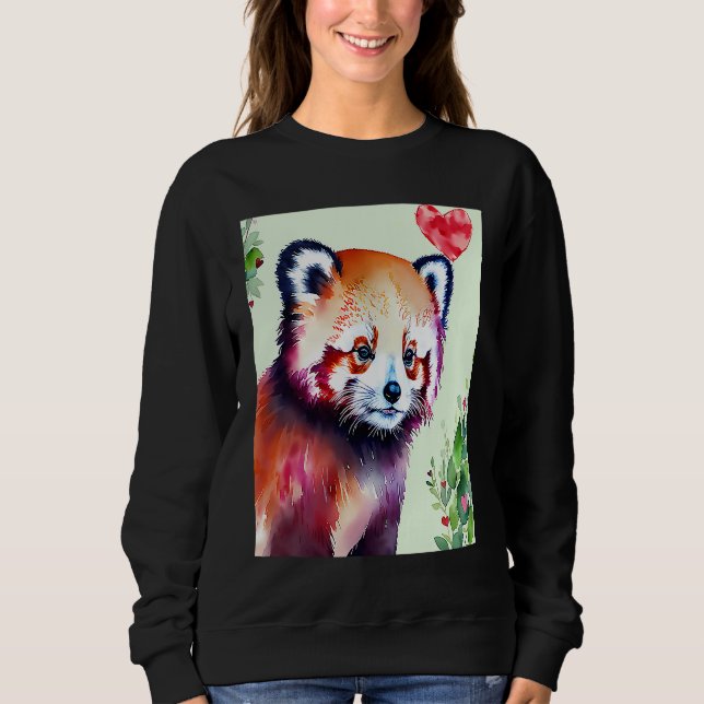 Sweatshirt Valentine's Day Love Heart Red Panda Girlfriend Fi (Devant)