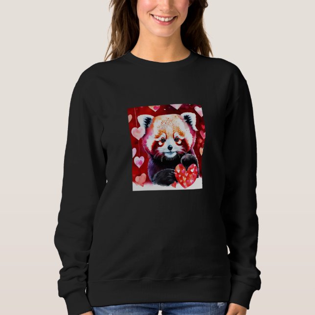 Sweatshirt Valentine's Day Love Heart Red Panda Girlfriend Fi (Devant)