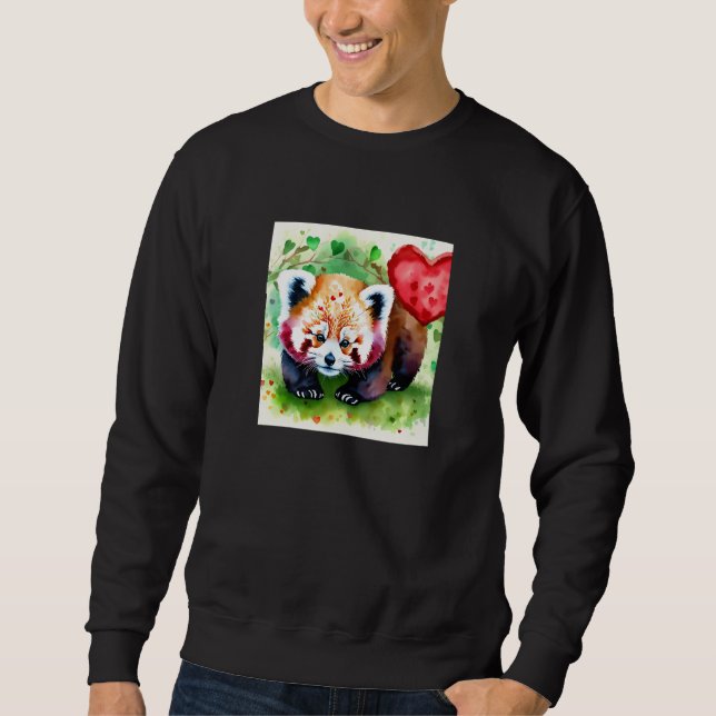 Sweatshirt Valentine's Day Love Heart Red Panda Girlfriend Fi (Devant)