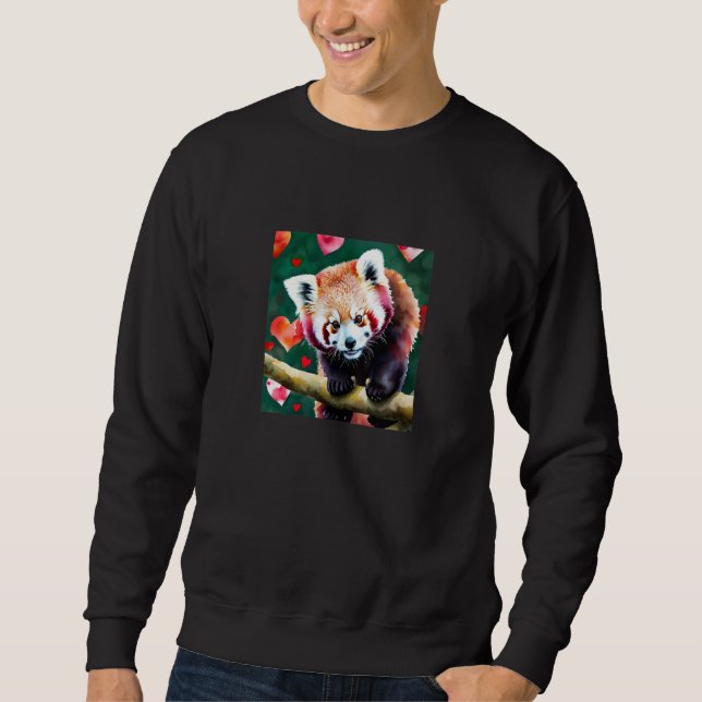 Sweatshirt Valentine's Day Love Heart Red Panda Girlfriend Fi (Devant)