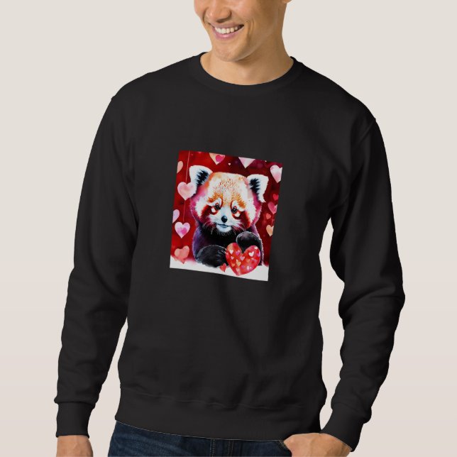 Sweatshirt Valentine's Day Love Heart Red Panda Girlfriend Fi (Devant)