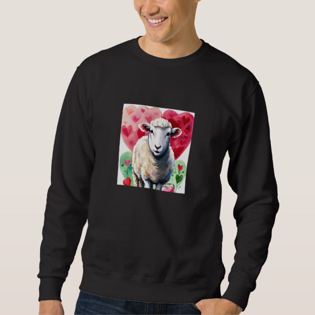 Sweatshirt Valentine's Day Love Heart Sheep Girlfriend Fiancé (Devant)