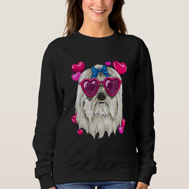 Sweatshirt Valentines Day Maltese Heart Couples Maltese Dog (Devant)