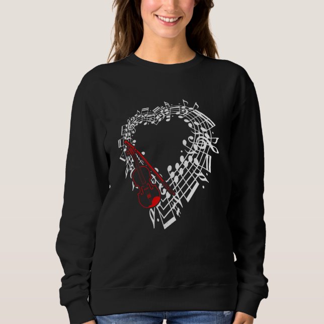 Sweatshirt Valentines Day Music Notes Heart Guitar Lovers Mus (Devant)