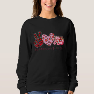 Sweatshirt Valentine's Day Peace Sign Love 60's 70's Hippie