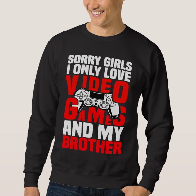 Sweatshirt Valentines Day pour Jeux Vidéos Gamer And Brother (Devant)