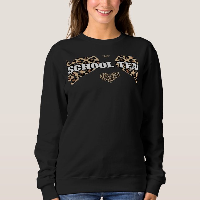 Sweatshirt Valentines Day Preschool Teacher Cute Leopard Chee (Devant)