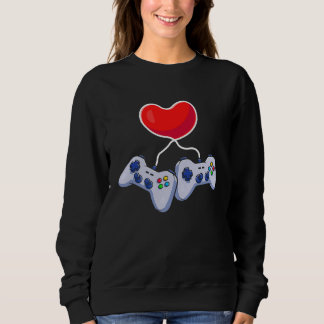 Sweatshirt Valentines Day Red Heart Video Game Love Gamer Bo