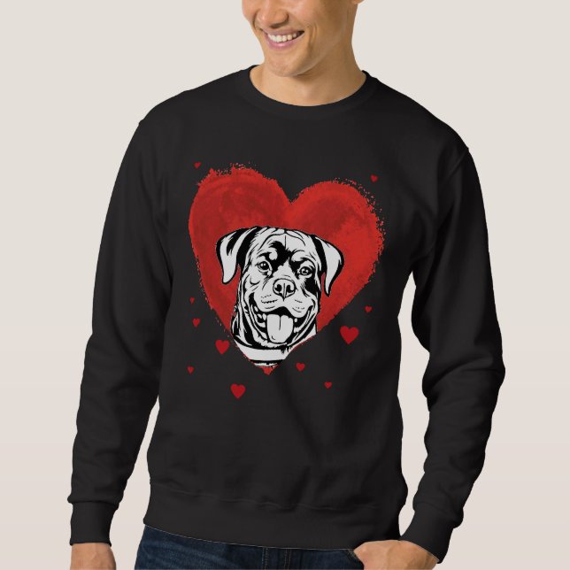Sweatshirt Valentines Day Rottweiler Love Heart (Devant)