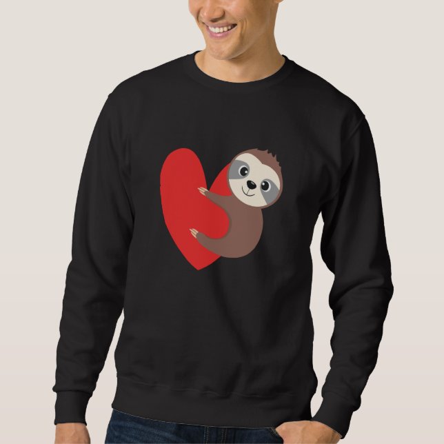 Sweatshirt Valentine's Day Sloth Heart Sloth Animal Sloth Lov (Devant)
